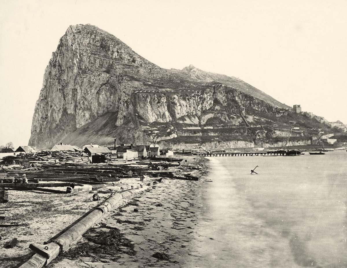 Gibraltar. A cliff near the west coast, neutral territory, 1850