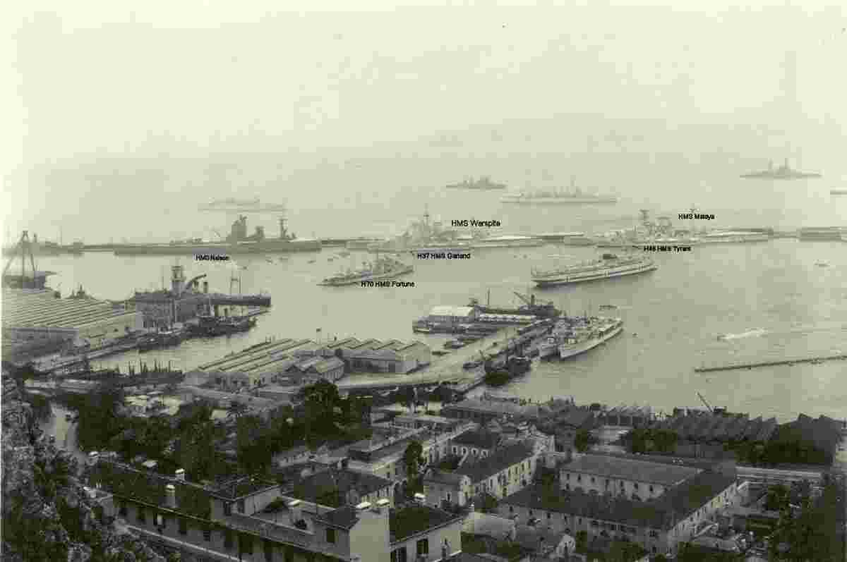 Gibraltar. British Navy in Gibraltar, 1938