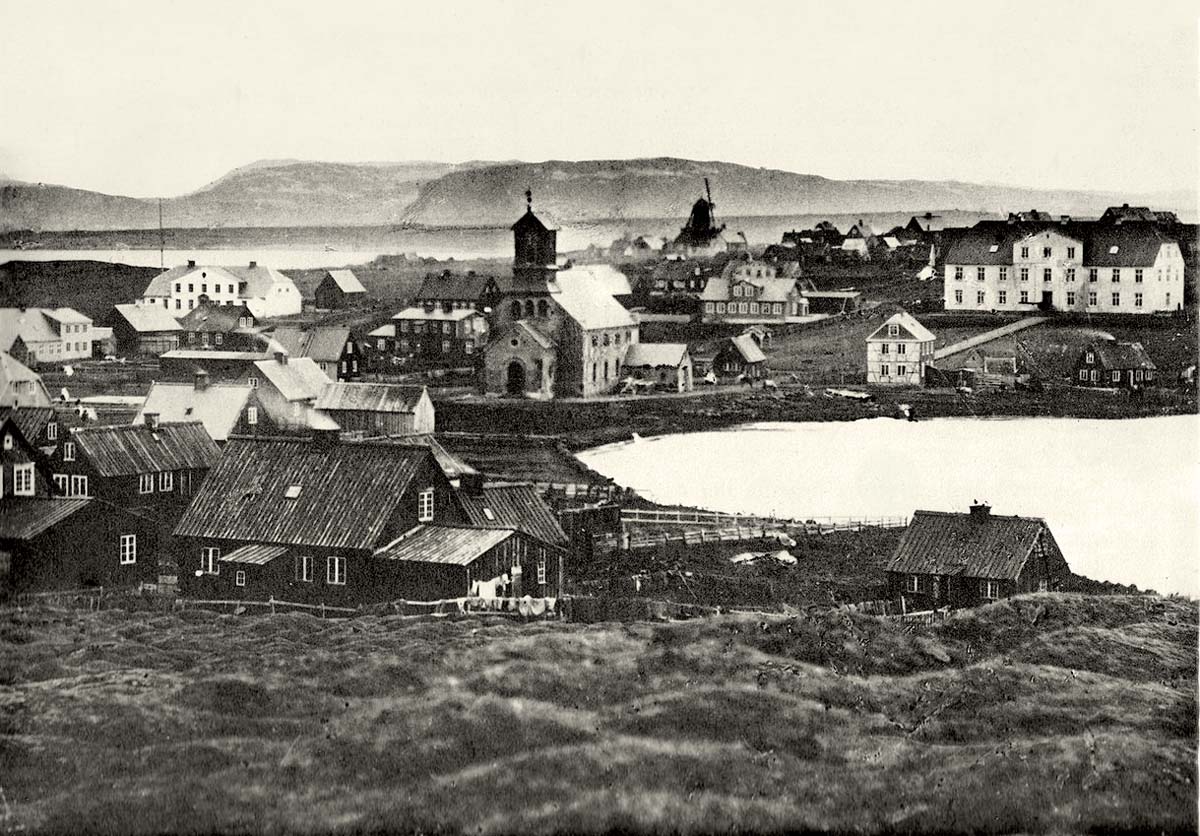 Reykjavík. Panorama of the city, 1860s