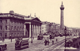 Dublin. Sackville street, General Post Office and Nelson's Pillar