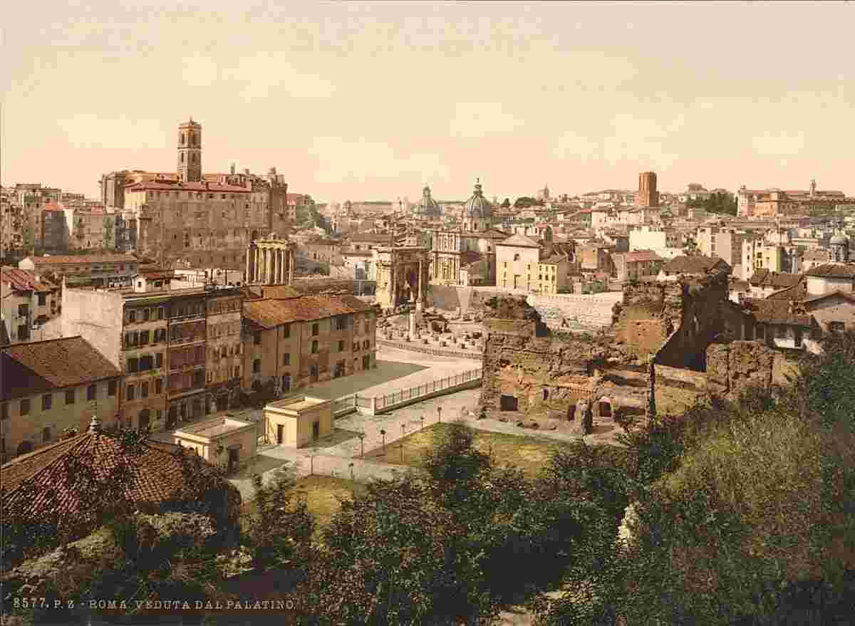 Rome. A panorama from the Palatine, circa 1890