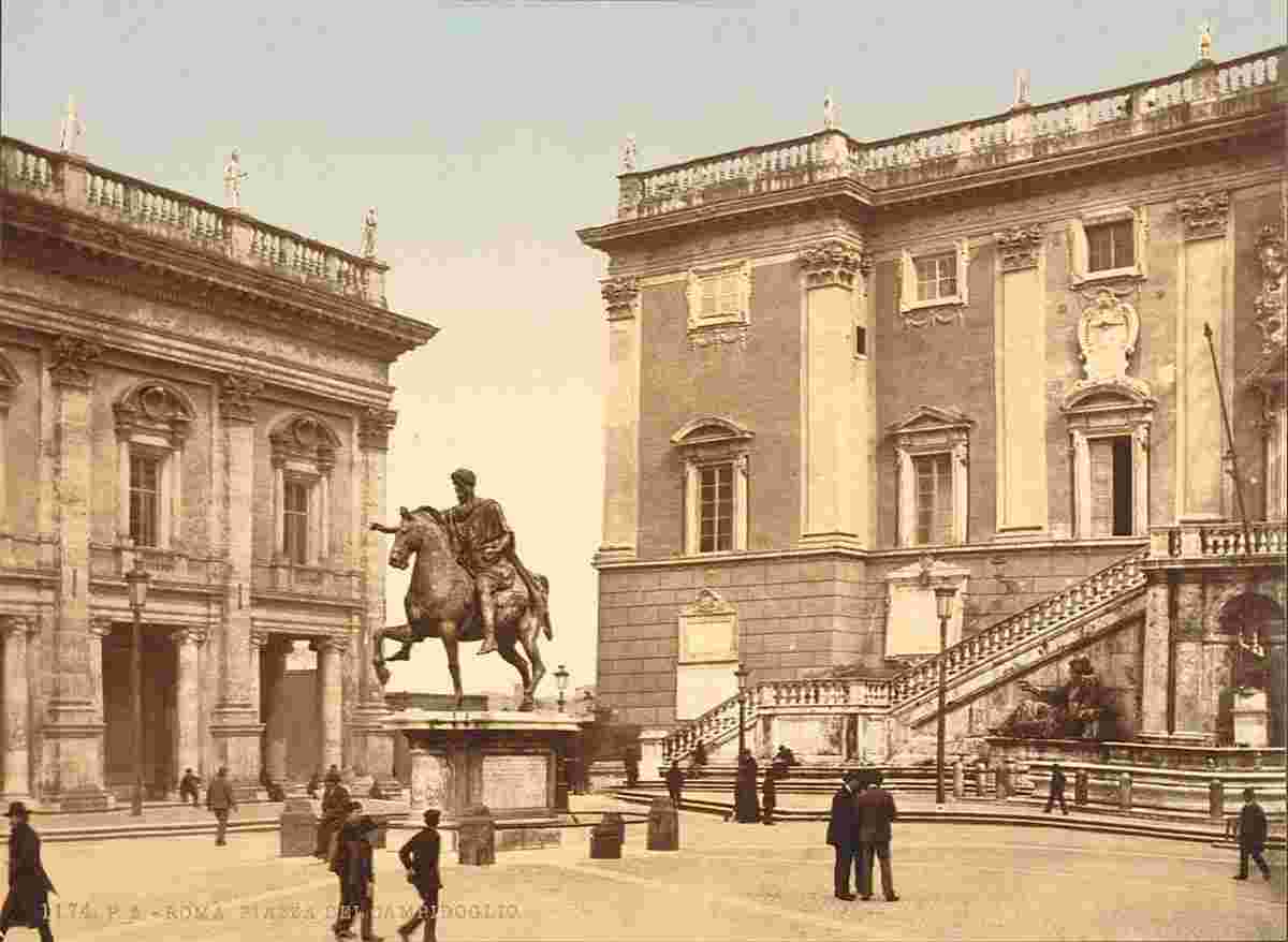 Rome. The Capitoline, the piazza, circa 1890