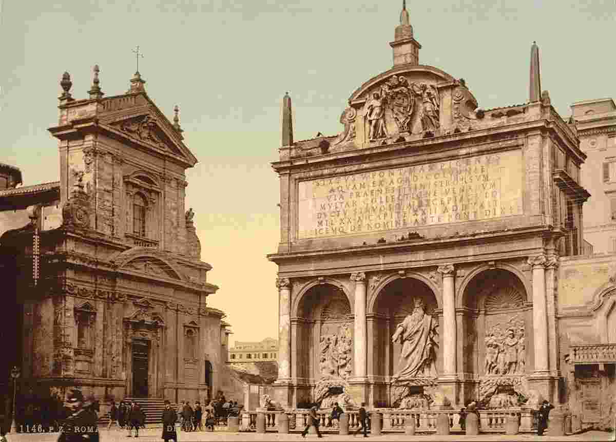 Rome. Fountain 'Acqua Felice', circa 1890