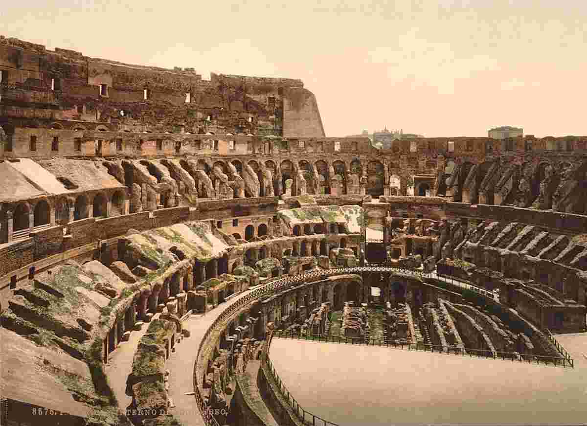 Rome. Interior of Coliseum, circa 1890