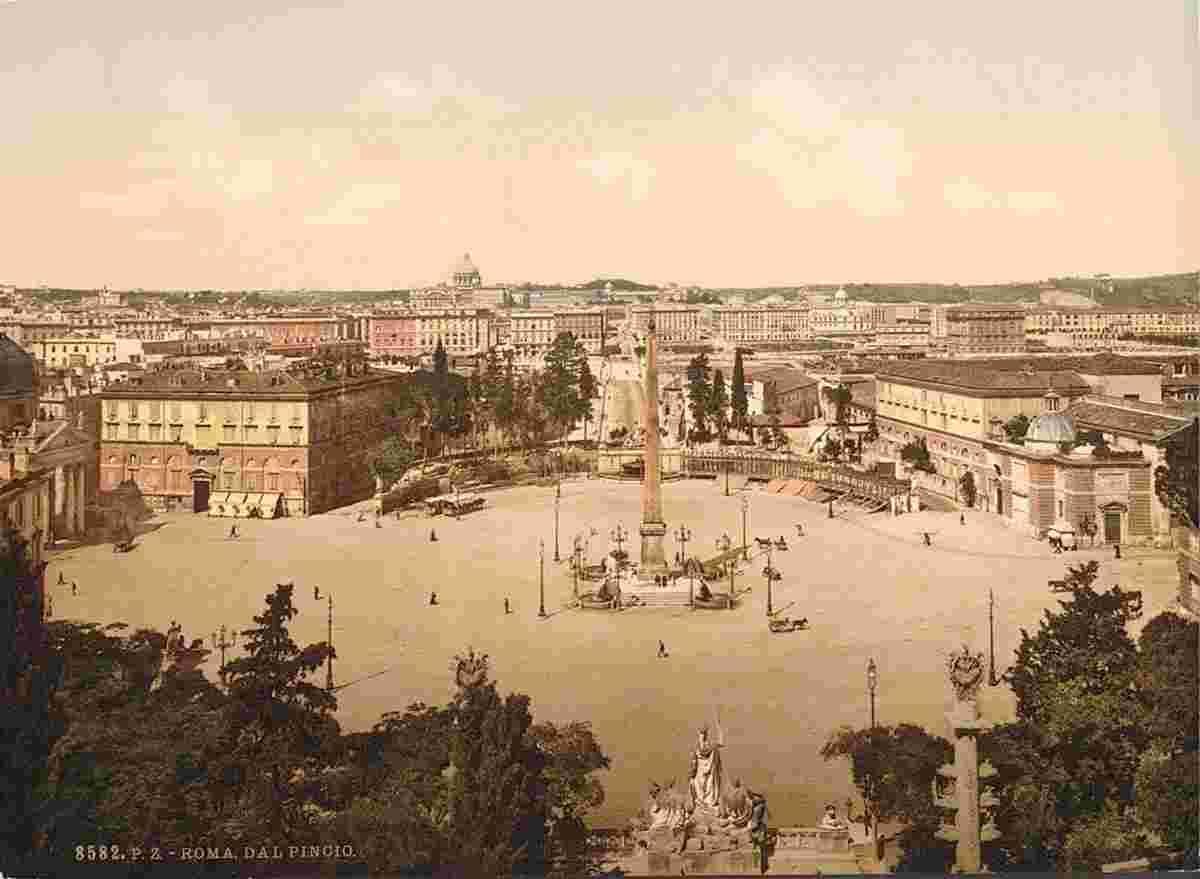Rome. Panorama from the Pincian, circa 1890