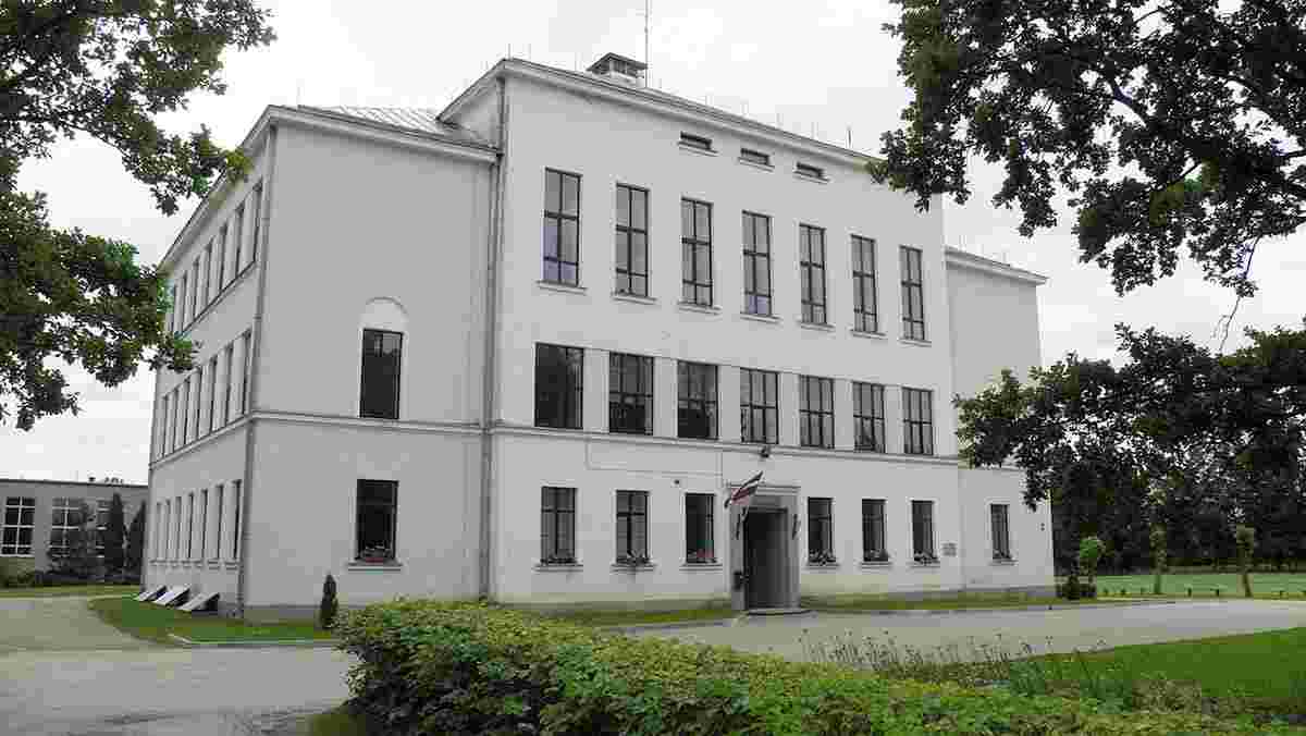 Akniste. Secondary school, built in the 1930s