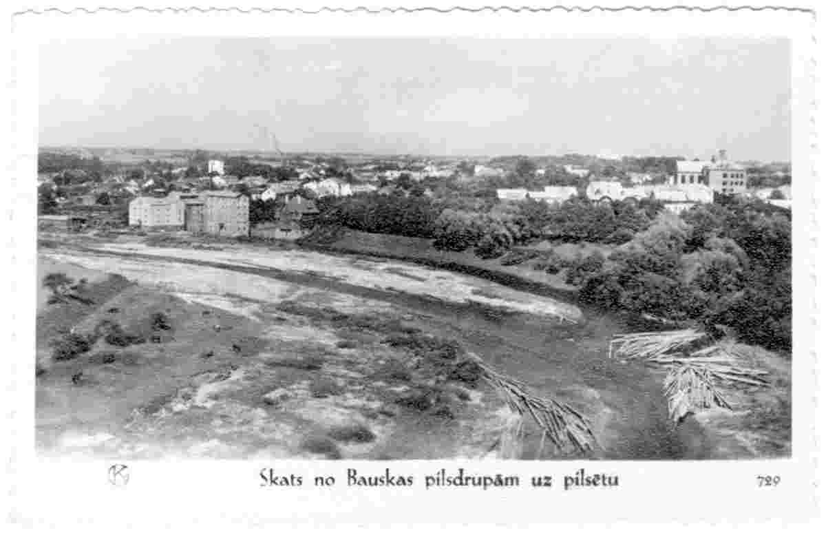 Bauska. Panorama of the city