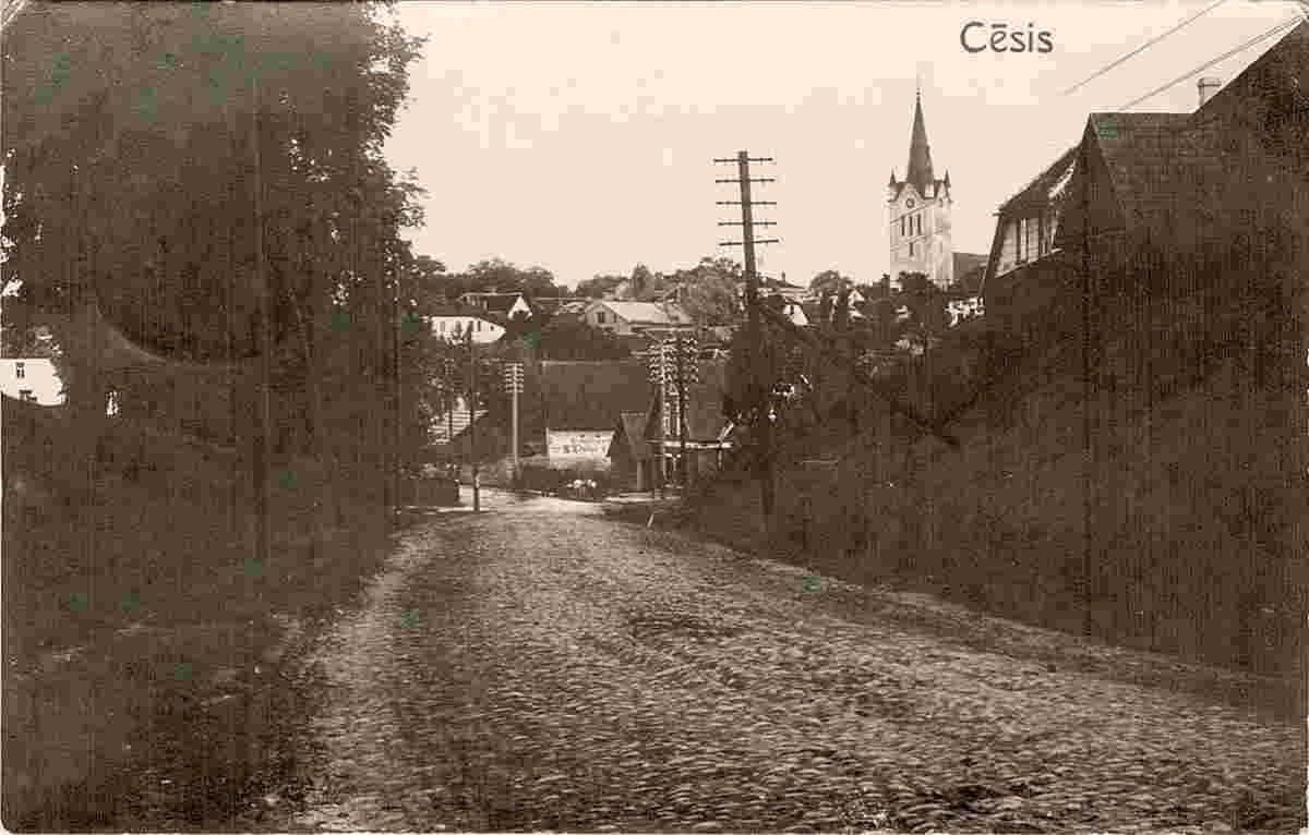Cesis. City street, 1929