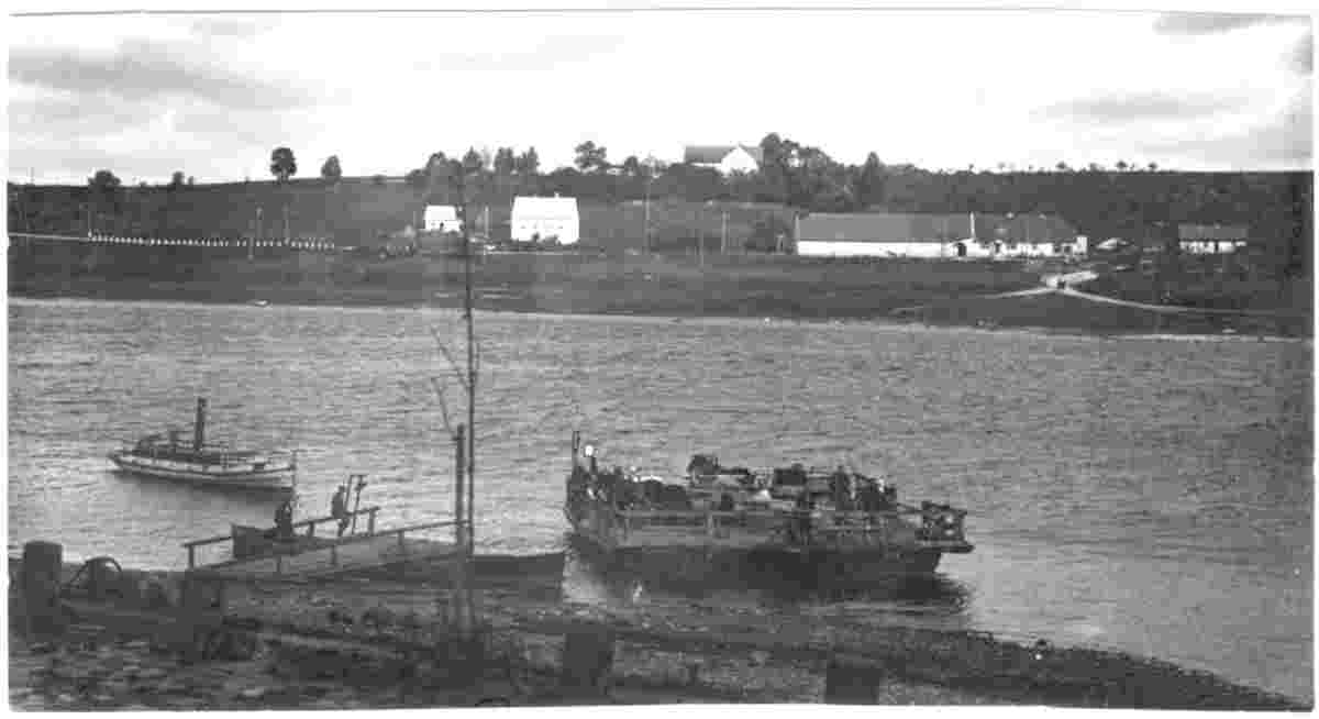 Jaunjelgava. Ferry across Daugava river, 1933