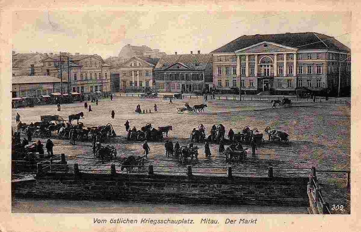 Jelgava. Market, World War 1, 1916
