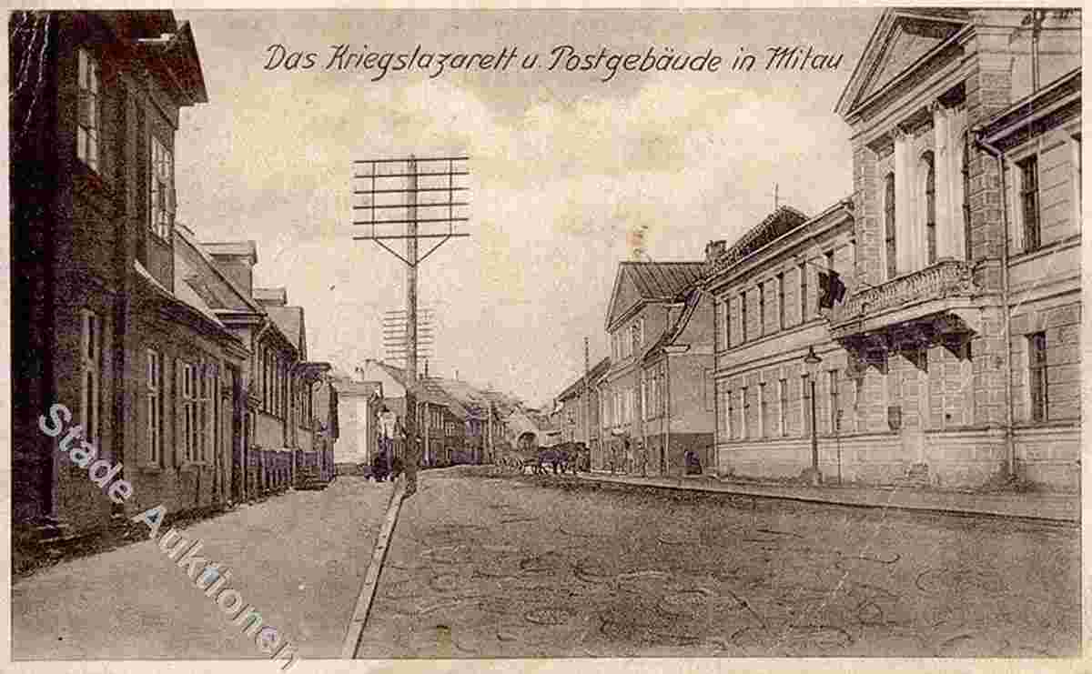 Jelgava. War hospital and Post office