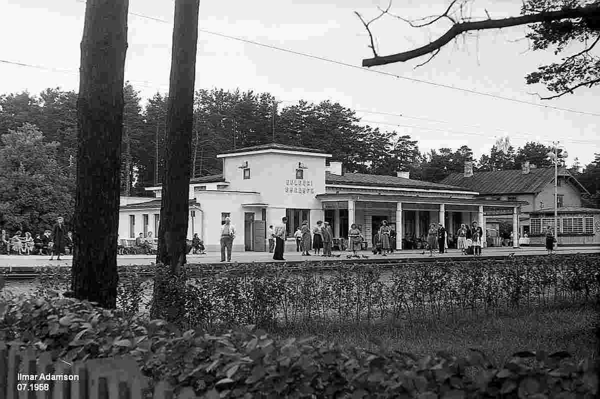 Jurmala. Building of Bulduri (Bilderlingdhof) station, 1958