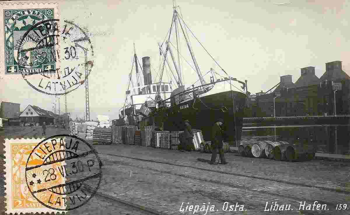 Liepaja. Harbor, loading, 1930