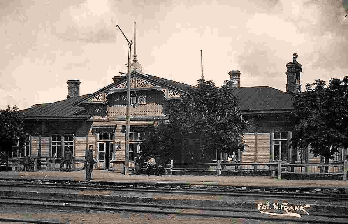 Ludza railway station at the beginning of the 20th century