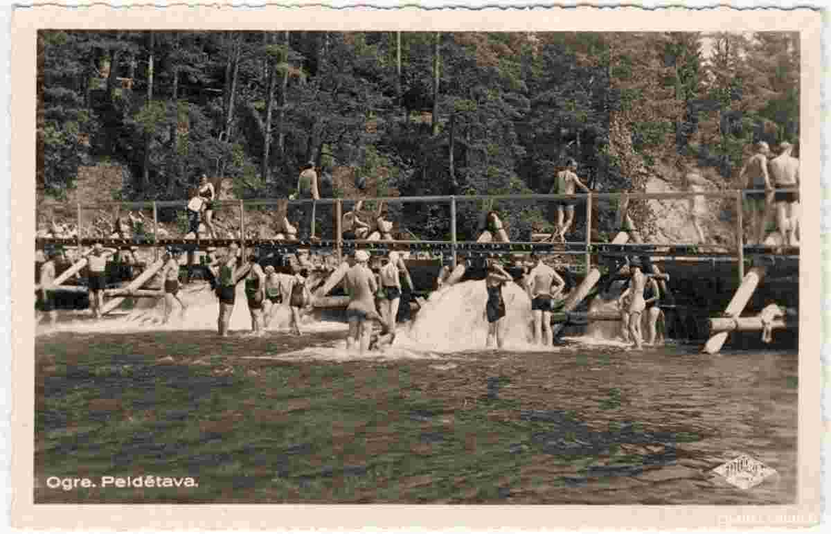 Ogre. Bathing in Ogre river, 1930s