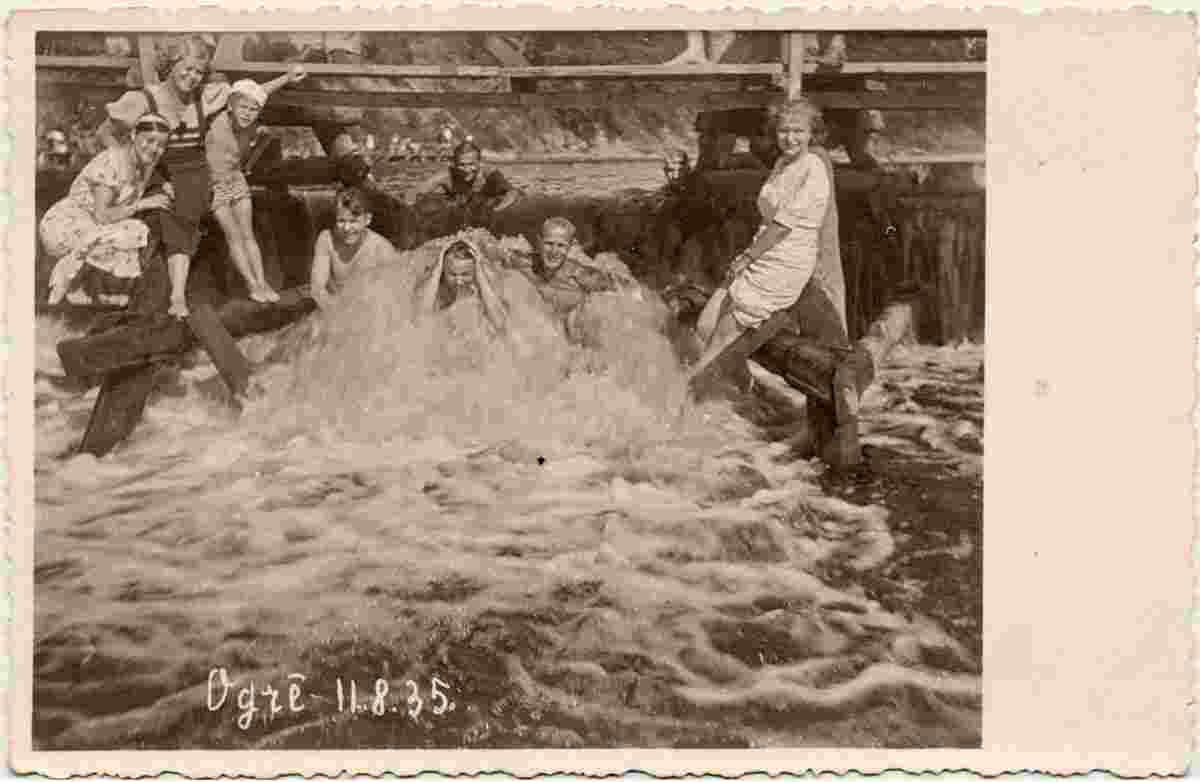 Ogre. Bathing in Ogre river, 1935