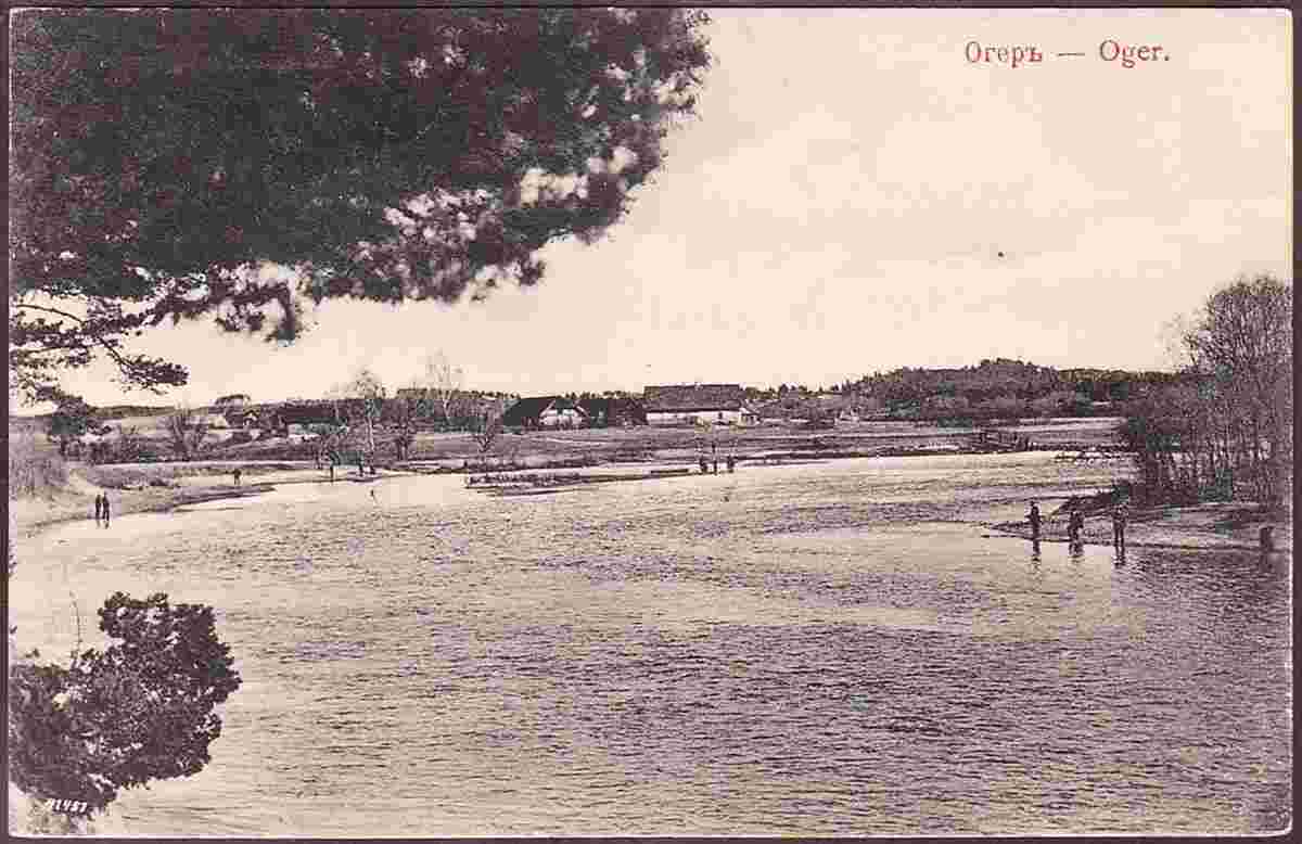 Ogre. Panorama of Ogre river