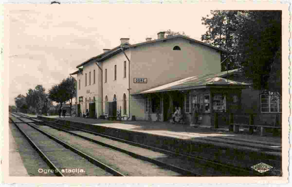Ogre. Railway station, 1930s