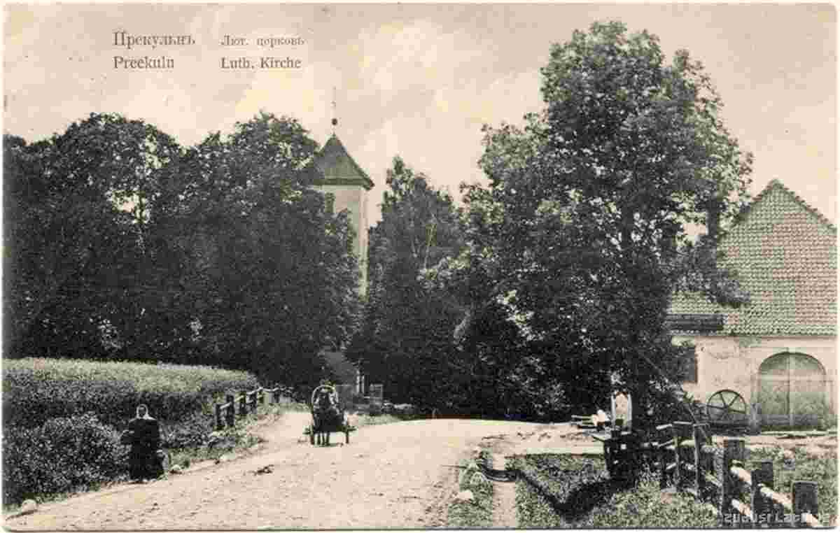 Priekule. Lutheran church, 1900s