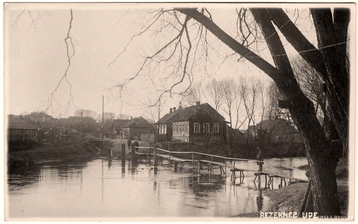 Rezekne. Small wood bridge across Rezekne river