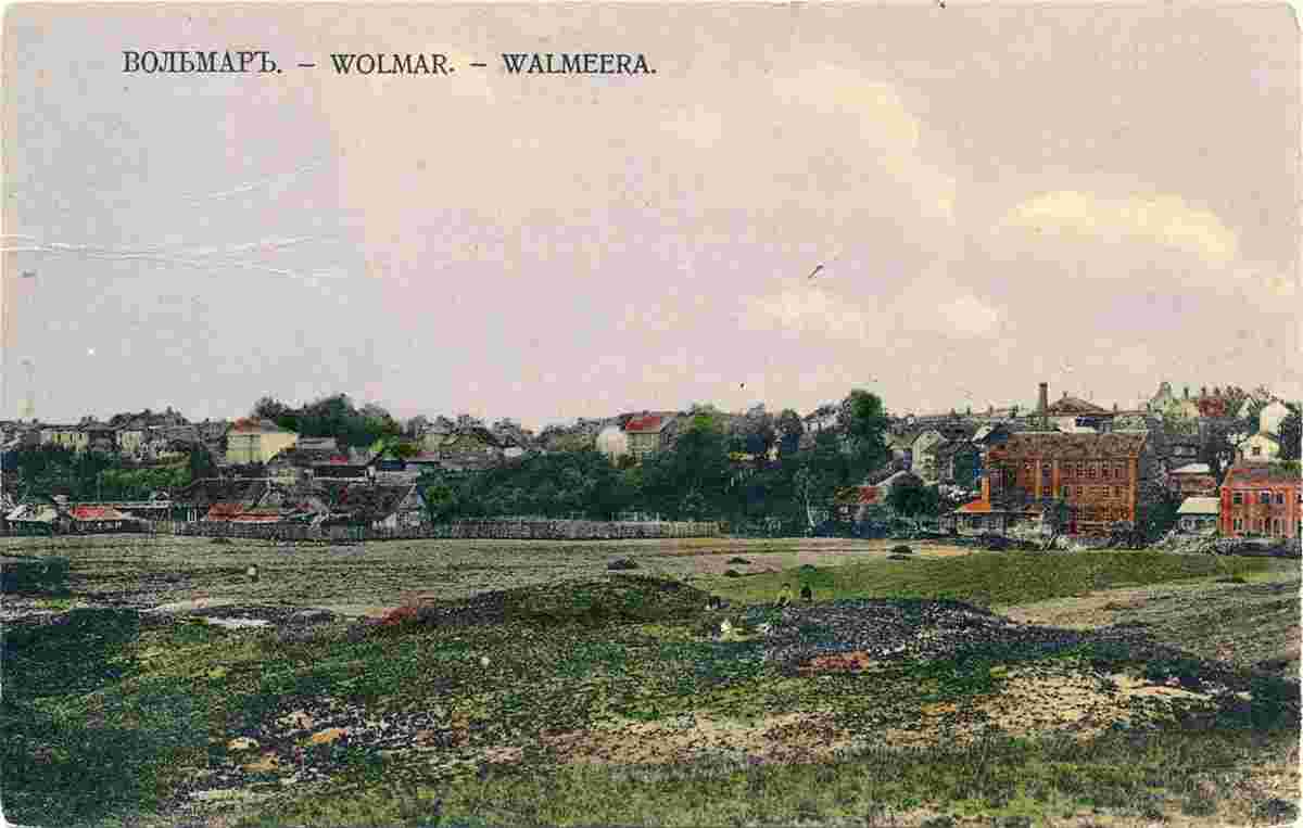 Valmiera. Panorama of the city, 1911