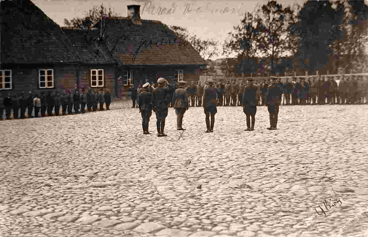 Valmiera. Parade of Estonian Troops after Liberation of Wolmar, 1919