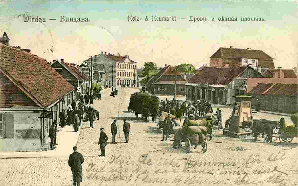 Ventspils. Wood- and hay market, 1908