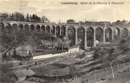 Luxembourg City. Petrusse Valley and Footbridge