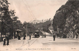 Monaco city. D'Armes Square and the rise to Palace, circa 1900s