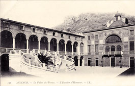 Monaco city. Prince's Palace - The Honorary Staircase, 1890s