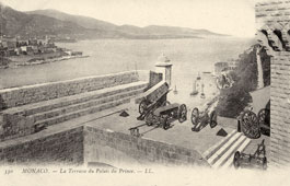 Monaco city. Terrace of the Prince's Palace, circa 1900s