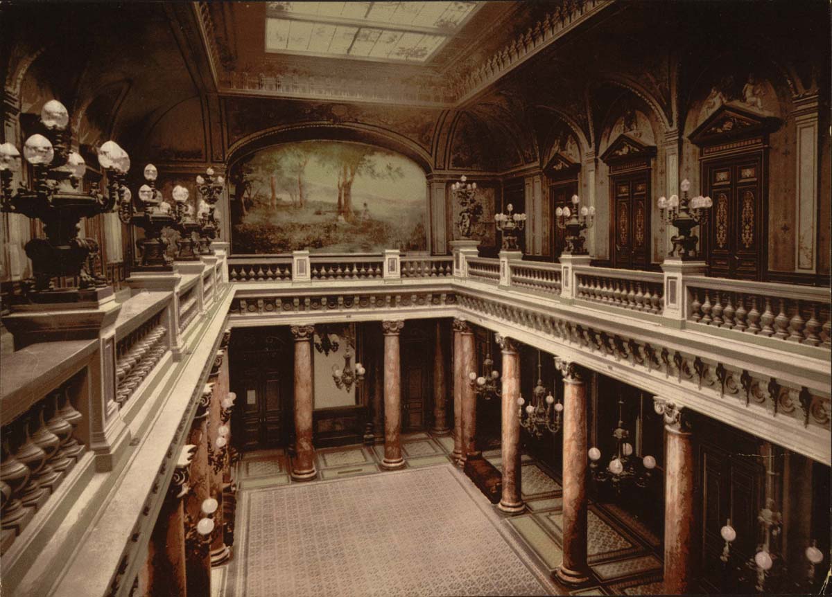 Monte Carlo Casino, atrium (central space of a public building), circa 1890