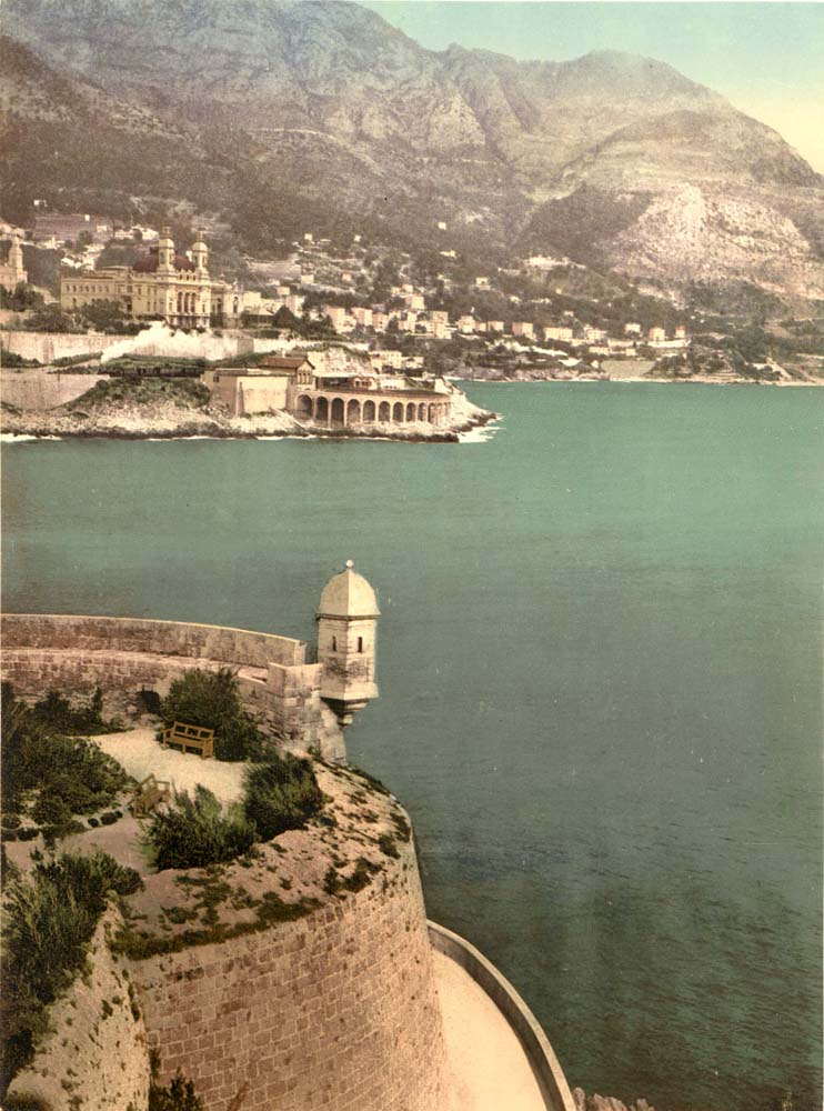 Monte Carlo, view from Fort Antoine, circa 1890
