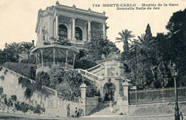 Monte Carlo. Stairway from Train Station, View to New Games Room of Casino