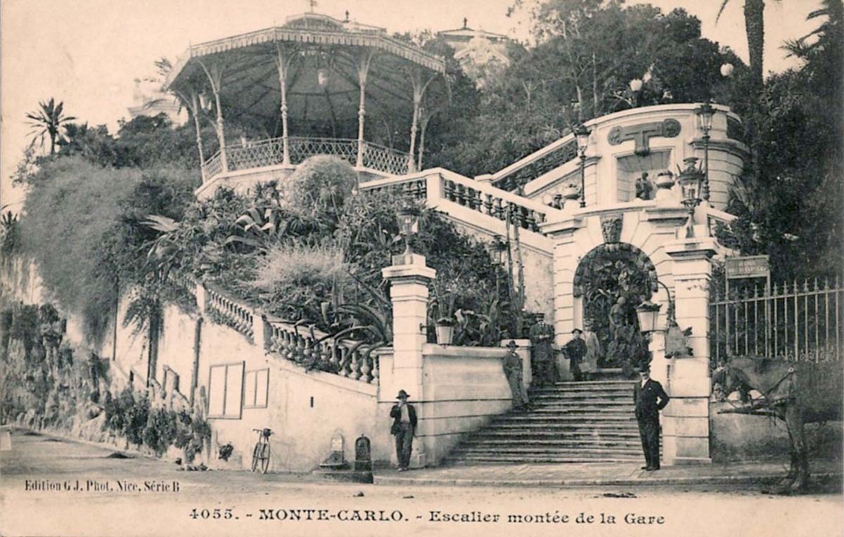Monte Carlo. Stairway from Train Station to Casino