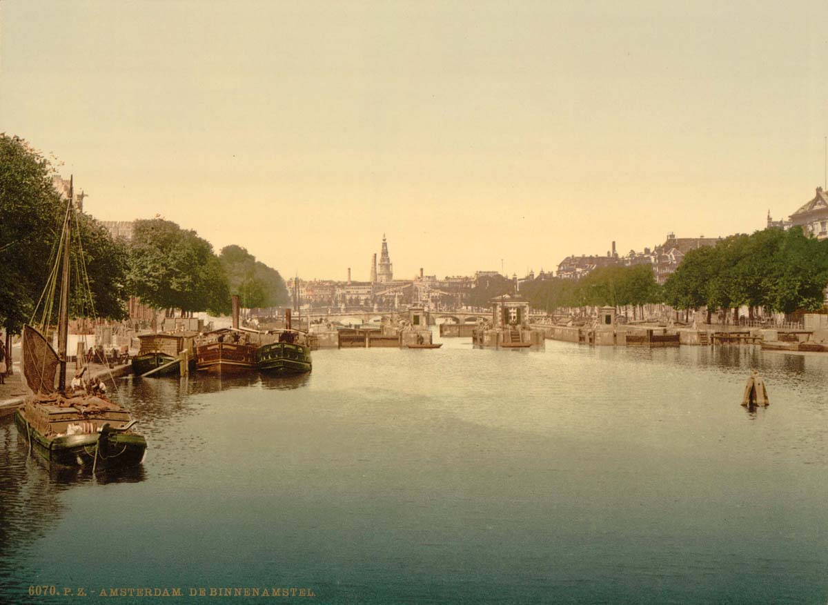 Amsterdam. Inner Amstel River, circa 1890