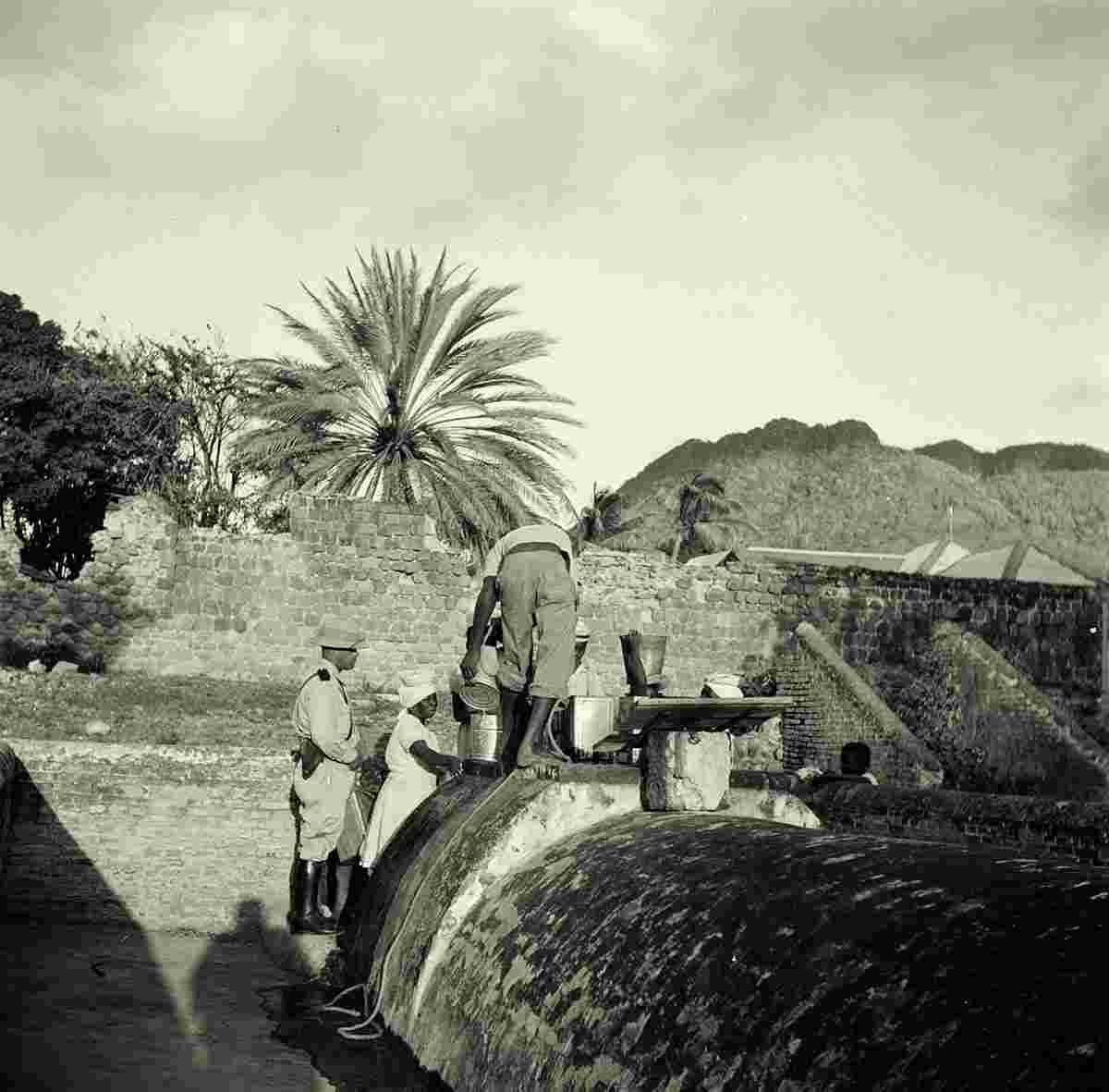 Oranjestad. Water tank in Fort Orange, 1947