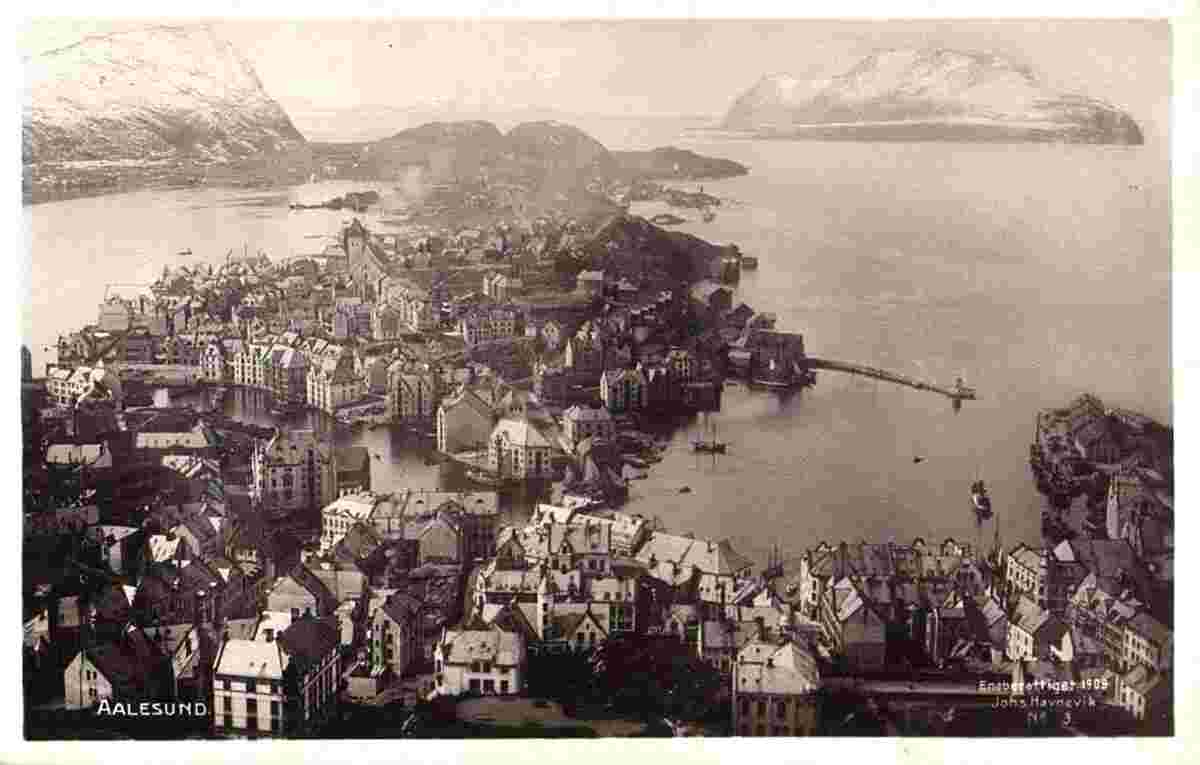 Ålesund. Air view of city, 1909