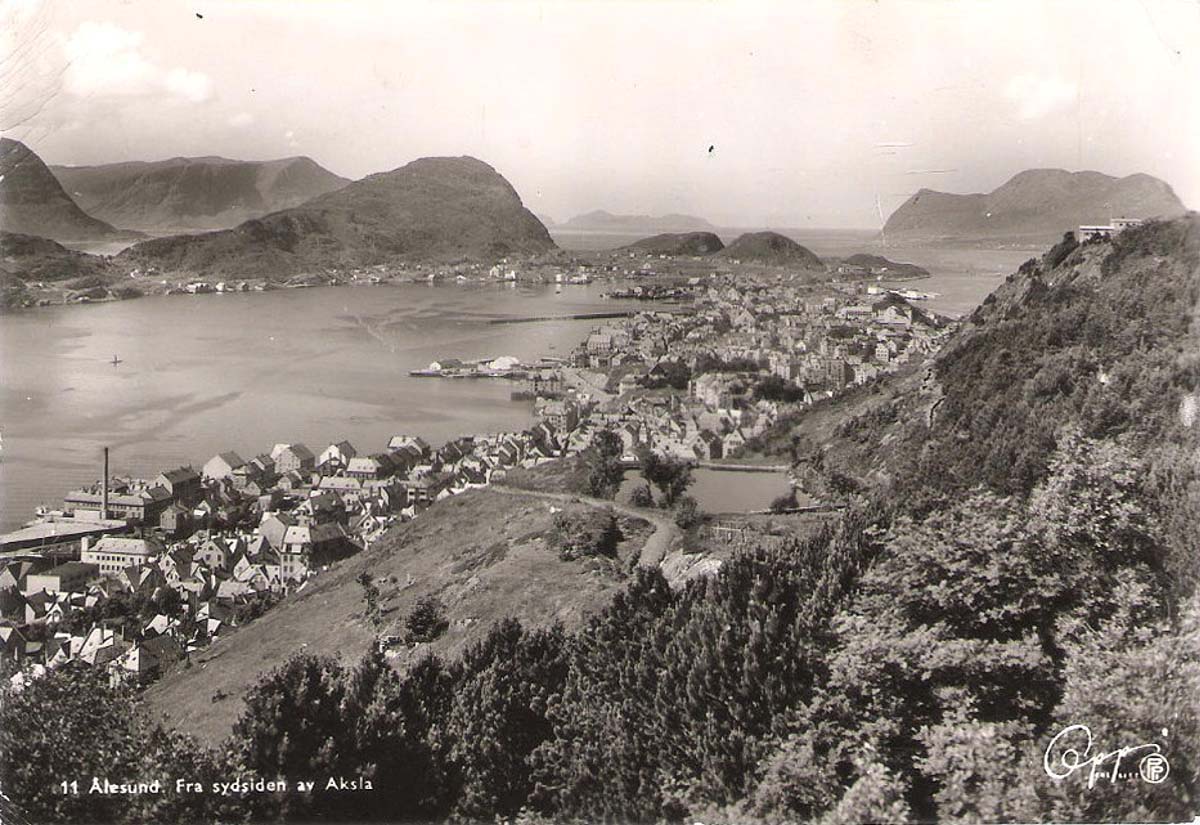 Ålesund. View from the south side of Aksla, 1953