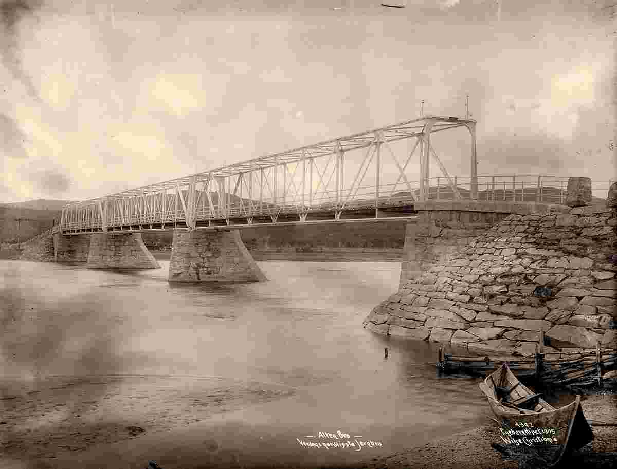Alta. Alten bro - Most Northern Iron Bridge in World's, 1905