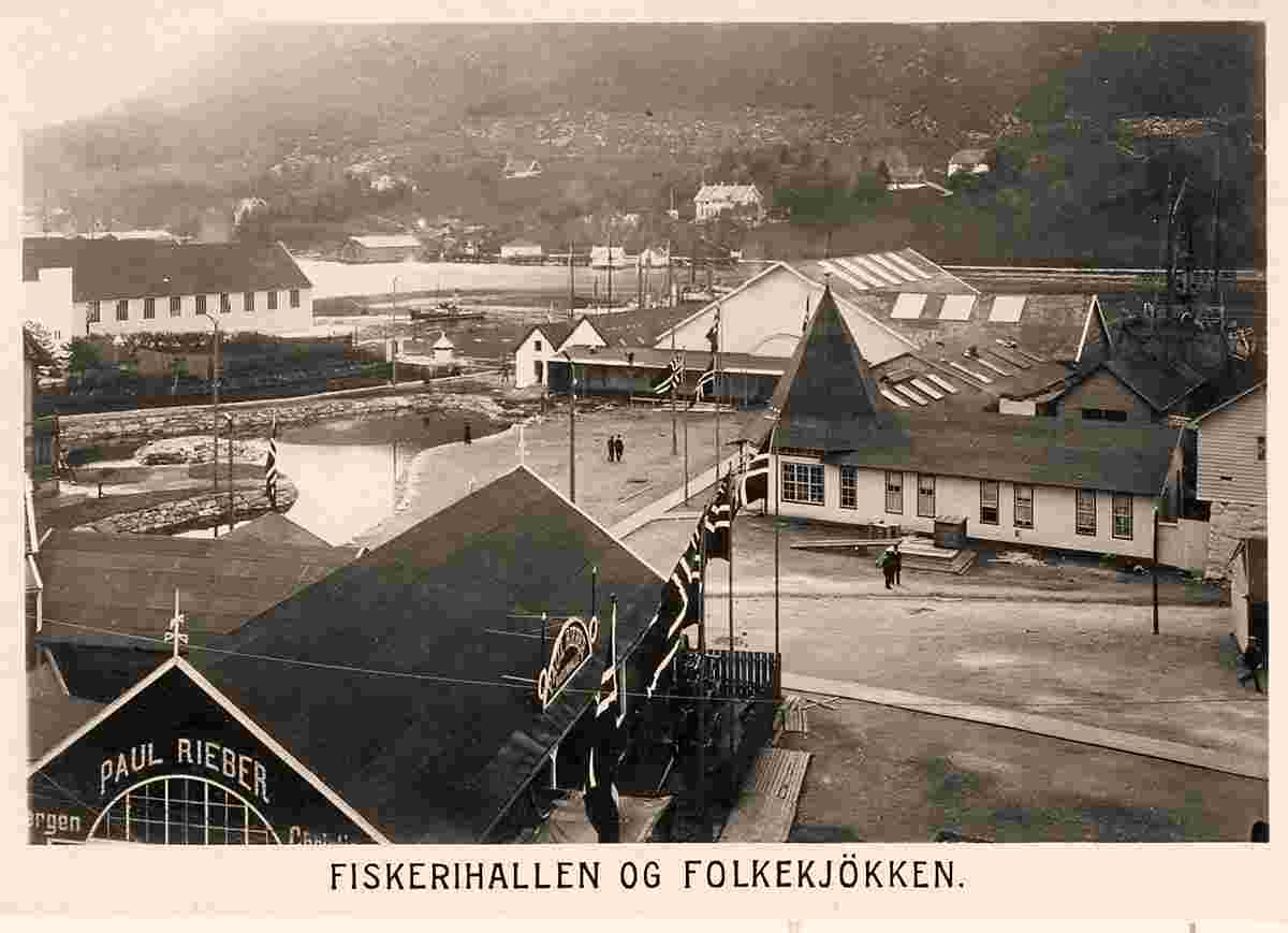 Bergen. Exhibition 1898, Fish hall and the peoples kitchen