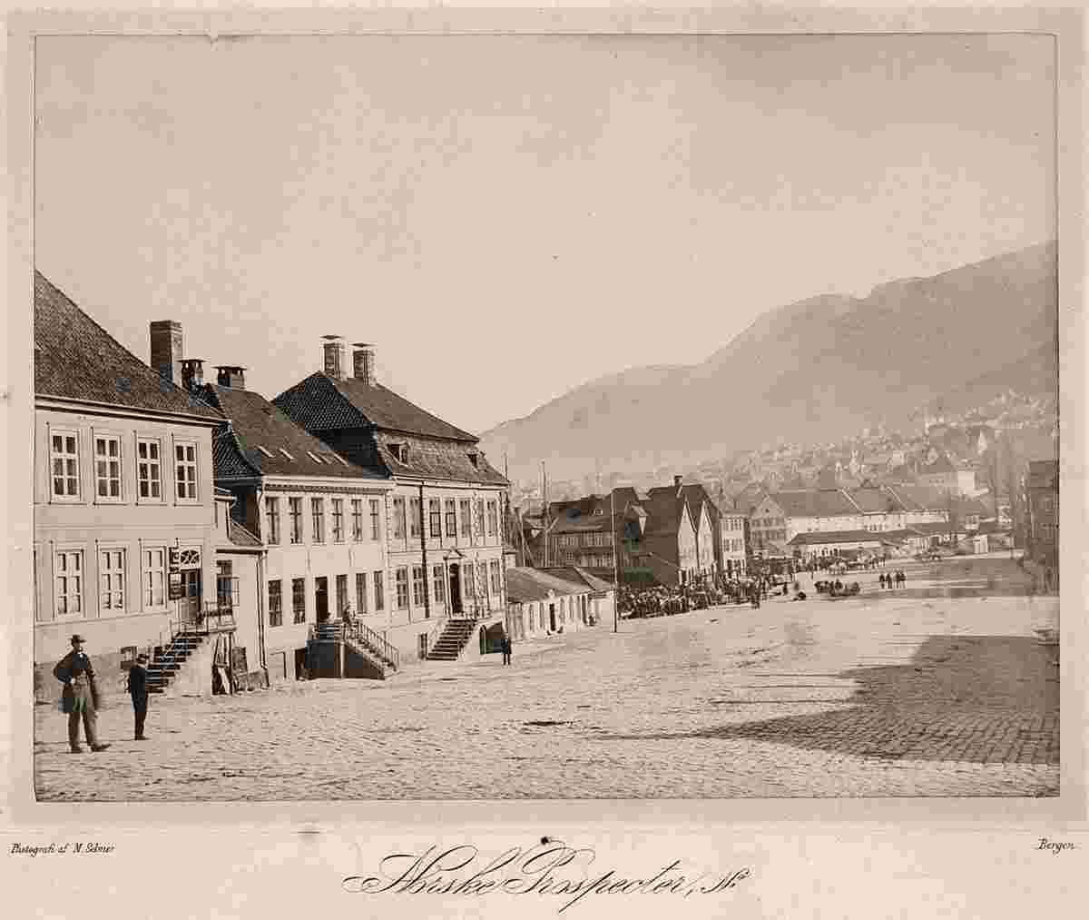 Bergen. Panorama of the city street