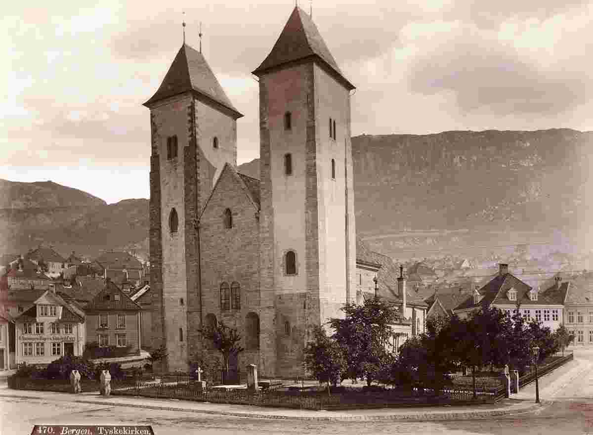 Bergen. Tyskekirken - German Catholic Church, circa 1890
