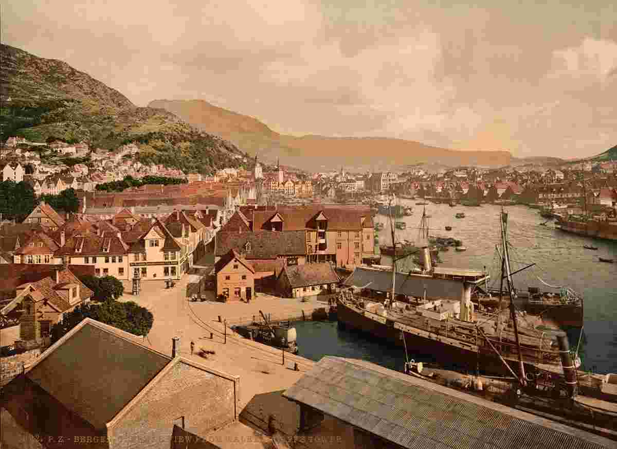 Bergen. View of city from Rosenkrantz Tower