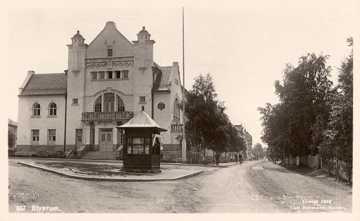 Elverum. Panorama of city building, 1922