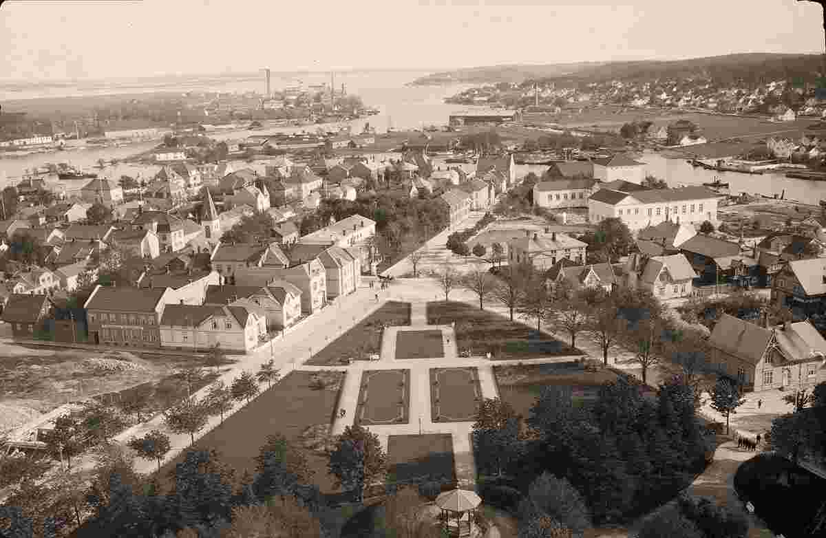 Fredrikstad. Panorama of the city, between 1900 and 1950