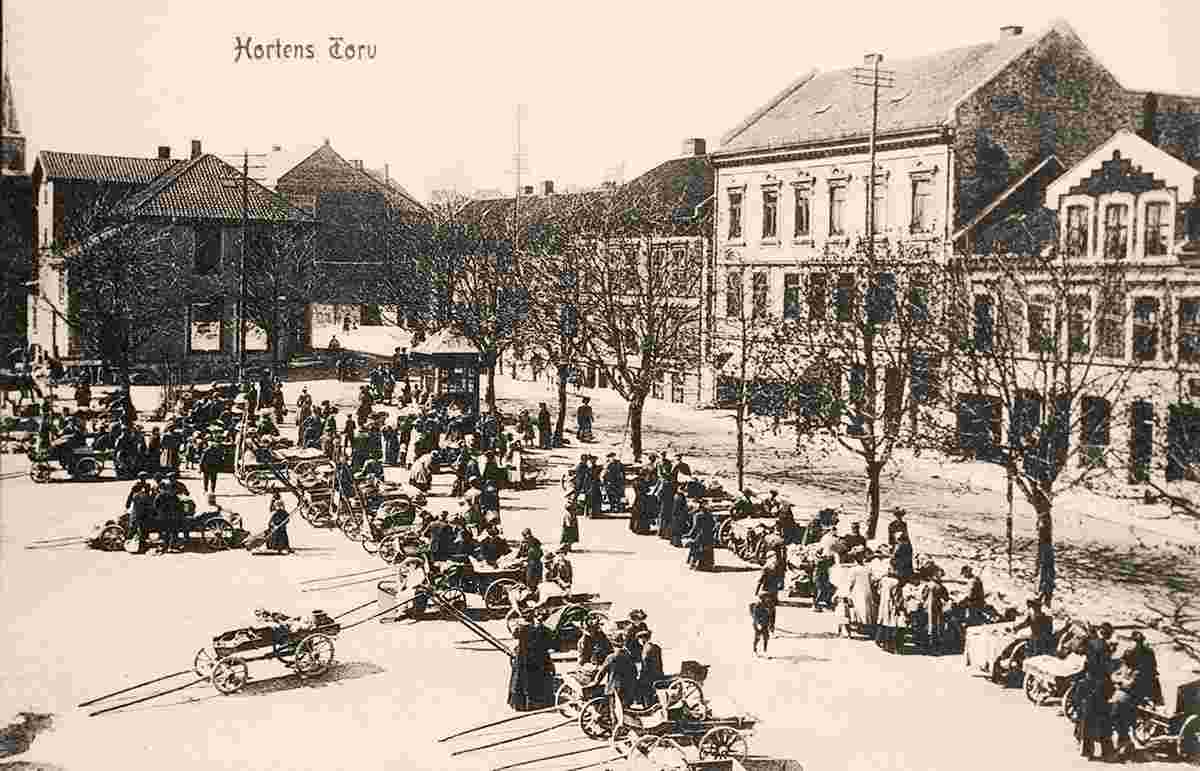 Horten. Marketplace, between 1900 and 1940