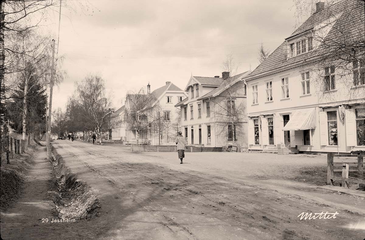 Horten. Panorama of city street, circa 1945