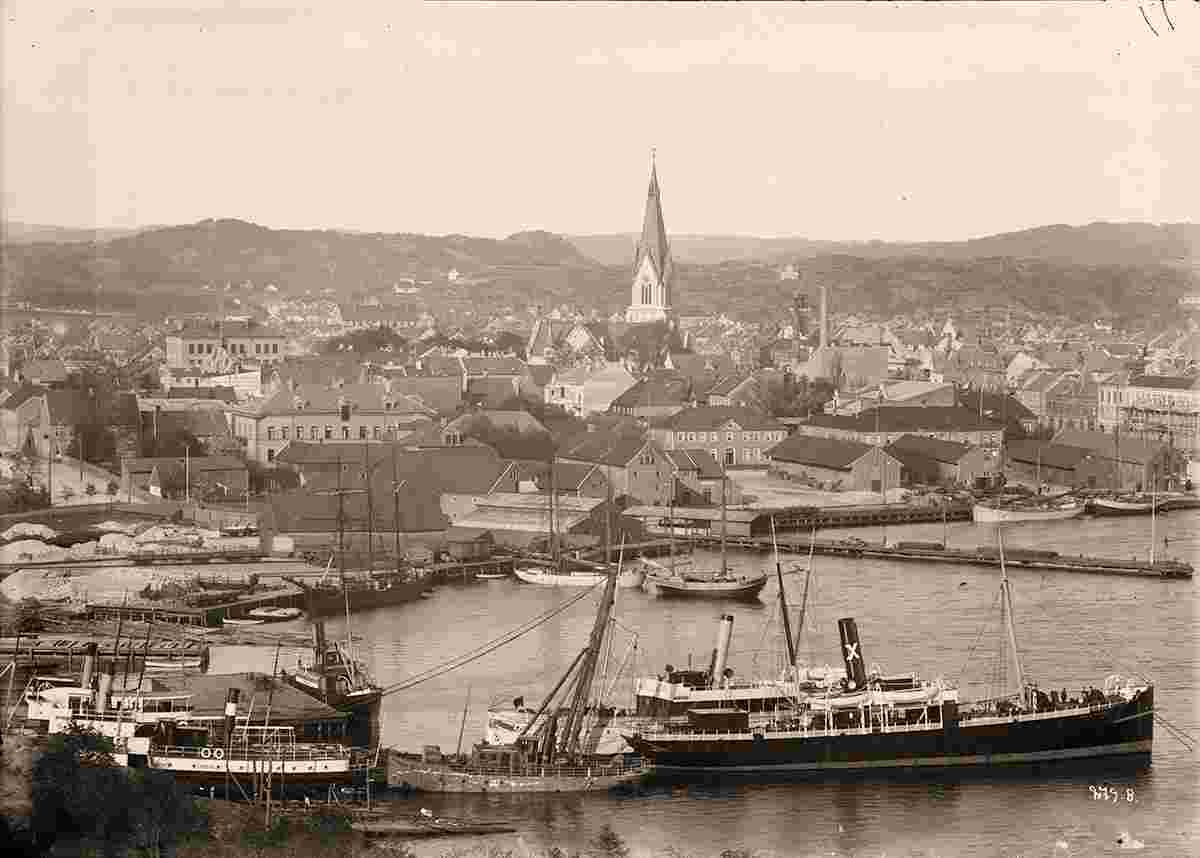 Kristiansand. Harbour, between 1900 and 1920