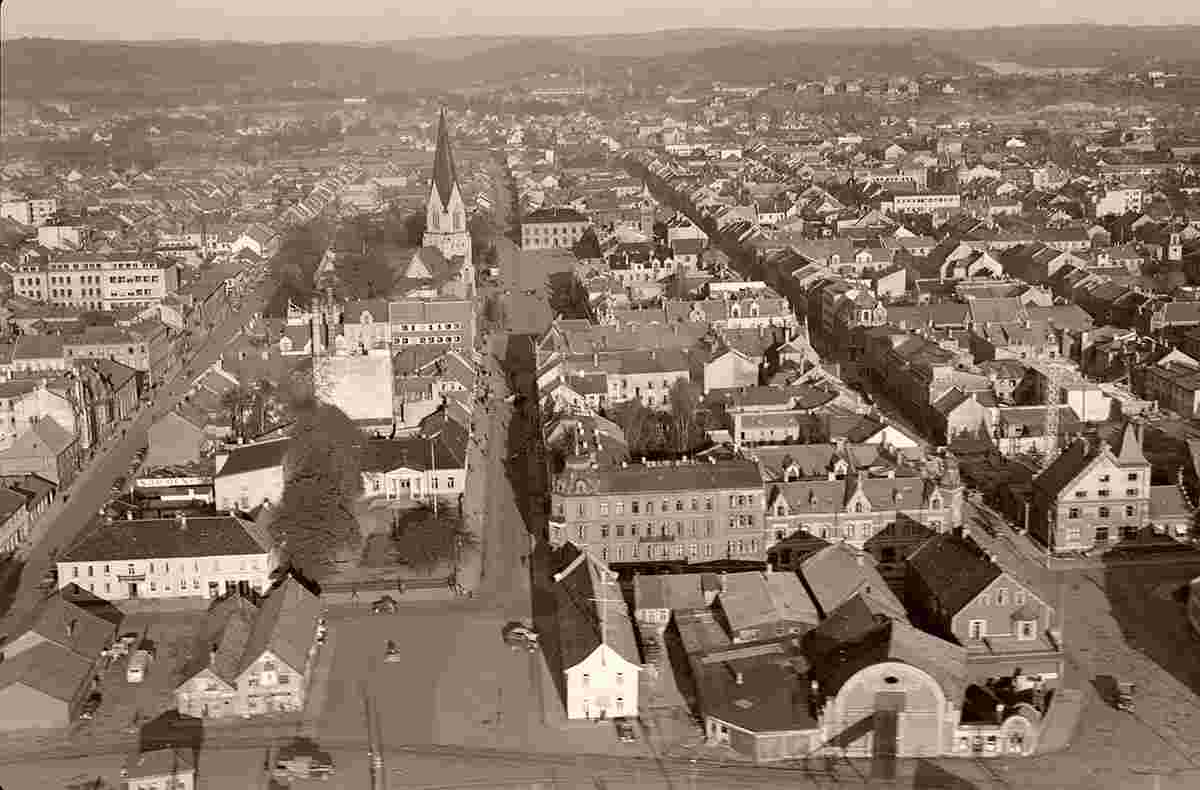 Kristiansand. Panorama of the city, between 1943 and 1949